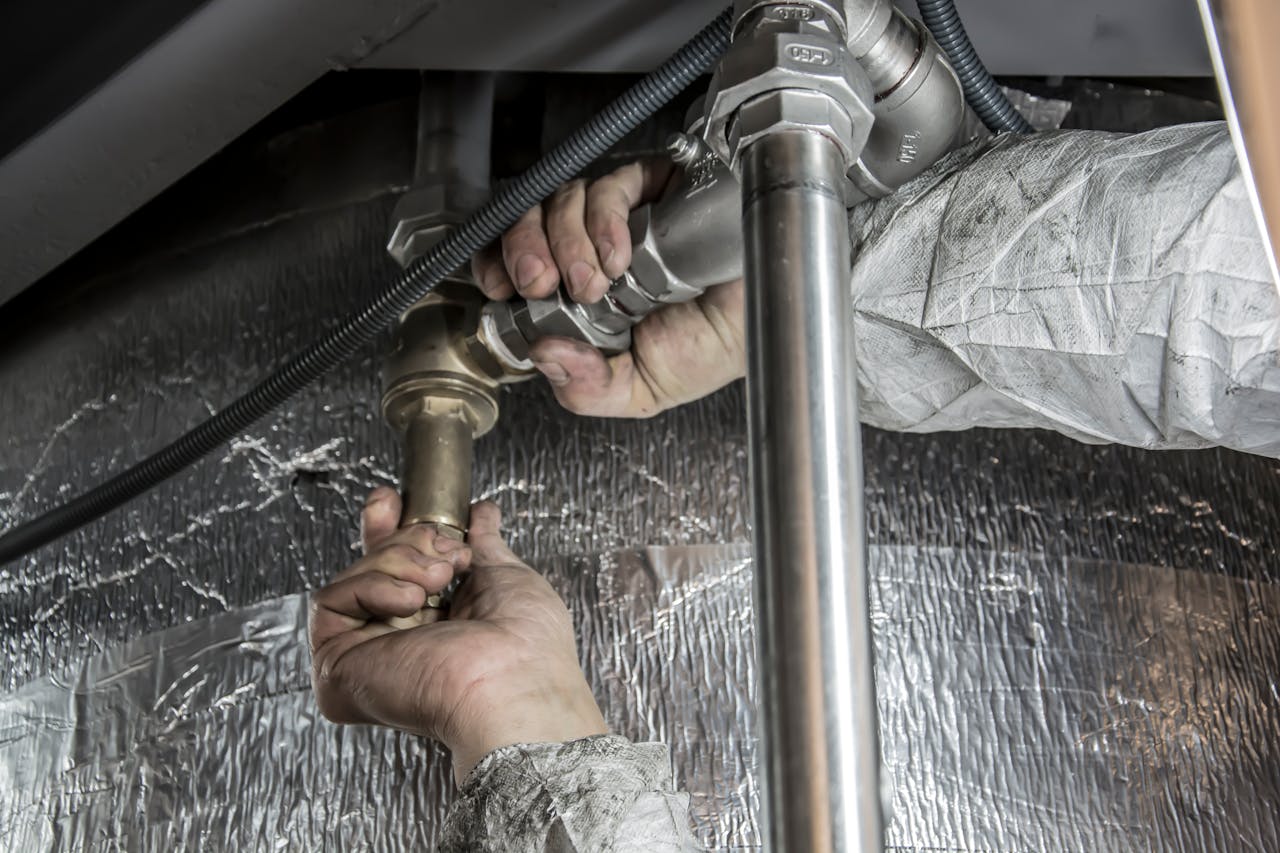 Close-up of a plumber